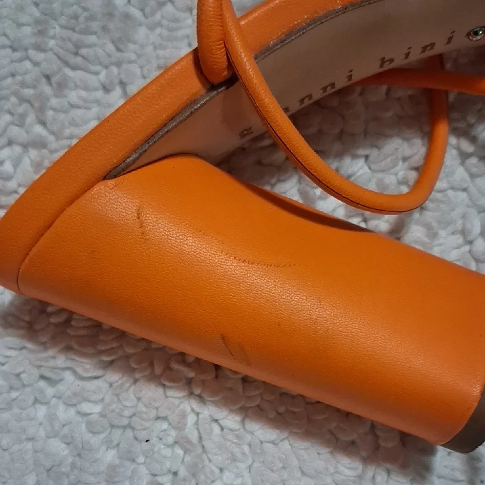 Gianni Bini Vibrant Orange Strappy Heels - Picture 7 of 8